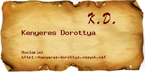 Kenyeres Dorottya névjegykártya